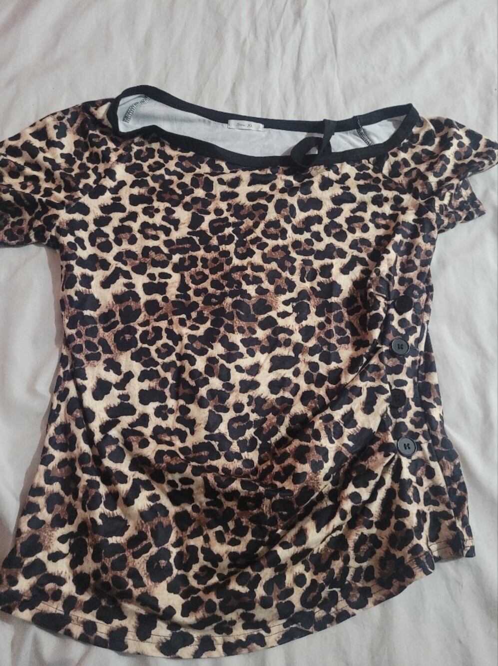 Leopard Print Women’s Blouse - Brown/Black